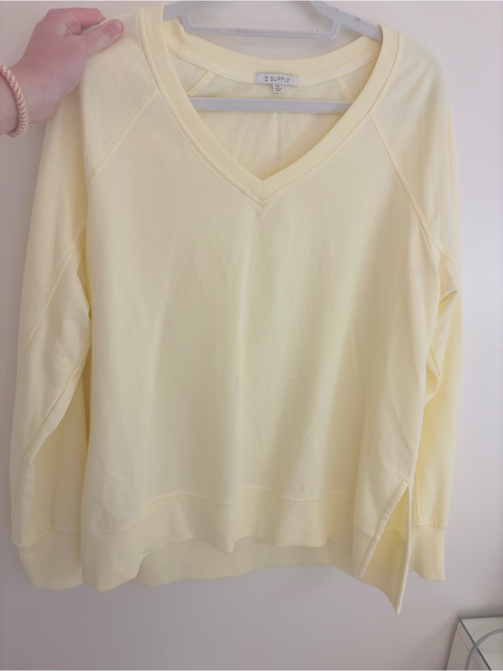 Z Supply V-Neck Pullover Sweater - Pale Yellow
